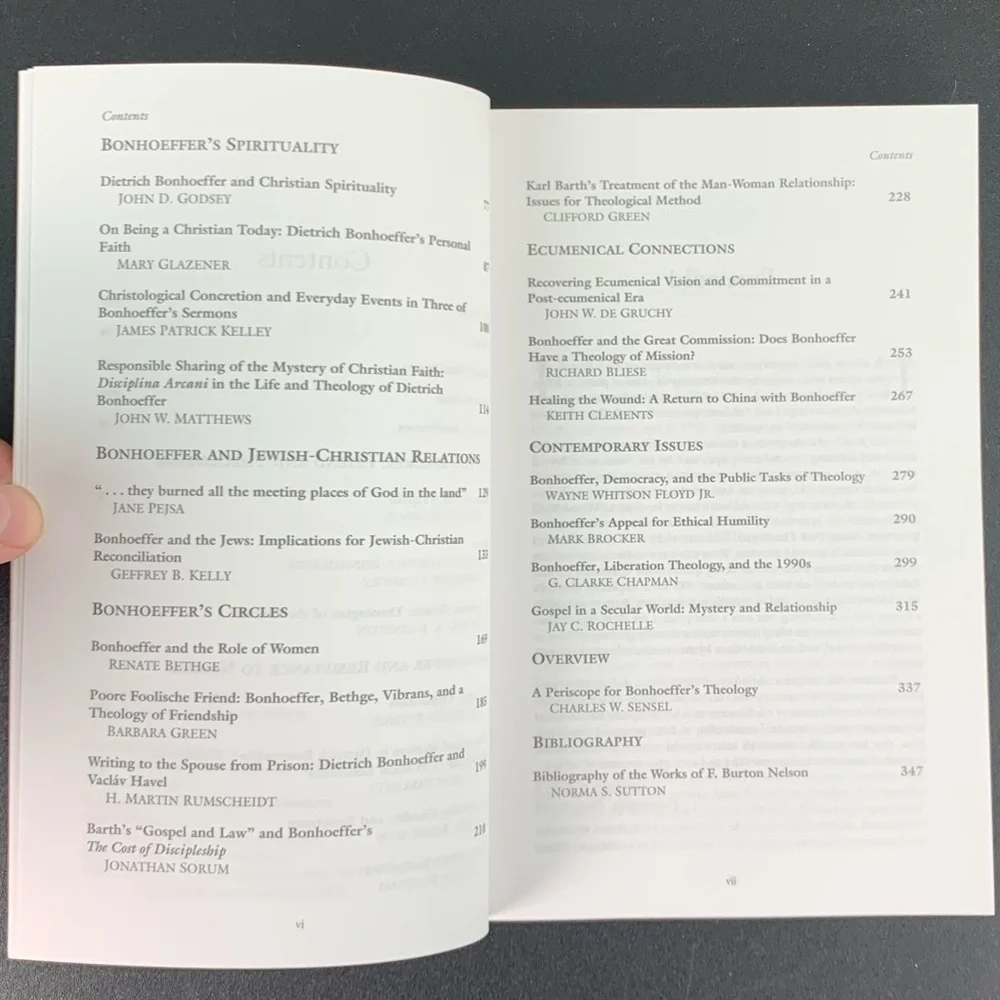 Reflections on Bonhoeffer: Essays in Honor of F. Burton Nelson. 1999.